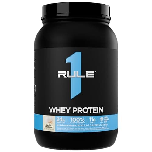 Rule 1 Proteins Whey Protein Powder, Vanilla Ice Cream, 27 Servings