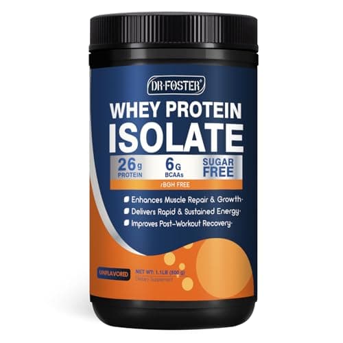 DRFOSTER Whey Protein Isolate Powder Unflavored, 26g Protein, 1.1 lbs