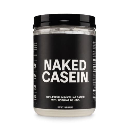 NAKED Casein - 1Lb Micellar Casein Protein - Bulk, Zero Carb, NSF Certified, GMO-Free, Gluten Free, Soy Free, Preservative Free - Stimulate Muscle Growth - Enhance Recovery - 15 Servings