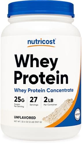 Nutricost Whey Protein Concentrate Powder (Unflavored) 2LBS, Gluten Free