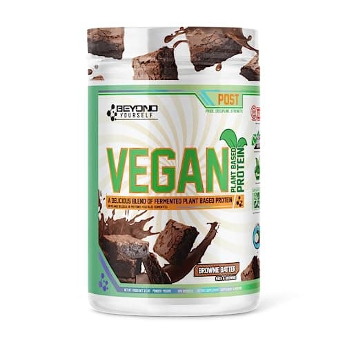 Beyond Vegan Protein Powder - Beyond Yourself | Fermented Non-GMO, Complete Amino Acid Profile, with MCT Oil | Gluten-Free, Naturally Sweetened, No Sugar or Fillers | 2lb, Brownie Batter