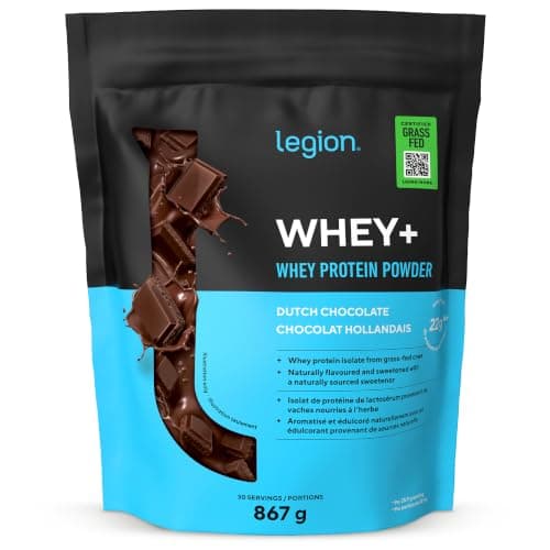 LEGION Whey Protein Powder Chocolate - Whey+ Isolate Protein Powder - Protein Isolate from Grass Fed Cows - Non-GMO, Lactose-Free, Sugar-Free Protein Powder Dietary Supplement (30 Servings)