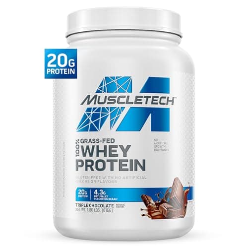MuscleTech Grass-Fed Whey Protein Powder - Triple Chocolate, 1.8LB