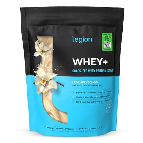 Legion Whey+ Protein Isolate Grass Fed, French Vanilla, 30 Servings