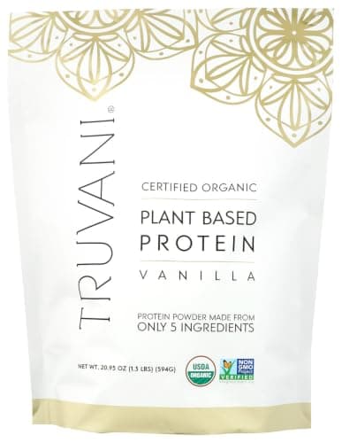 Truvani Organic Plant Based Protein Powder | Vanilla | 20 Servings