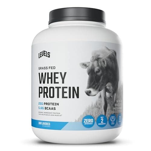 Levels 5LB Unflavored 100% Grass Fed Whey Protein, No GMOs, Undenatured