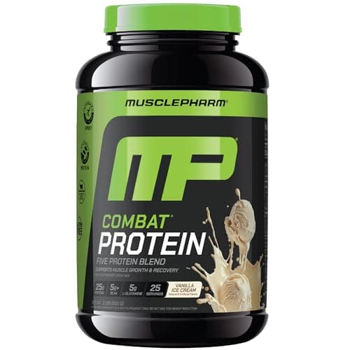 Muscle Pharm Combat Protein Powder | 5-Protein Blend | Vanilla - 2 lb