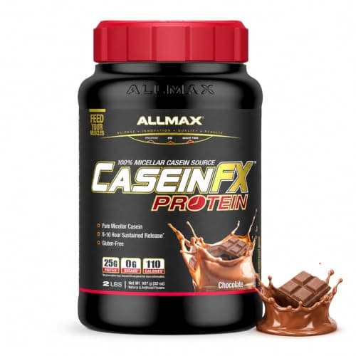 ALLMAX CASEIN-FX Casein Protein Powder, Chocolate, 2 lb, 27 Servings