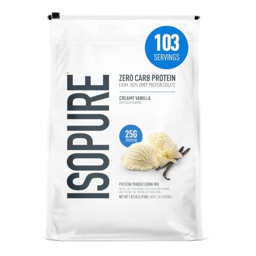 Isopure Zero Carb Whey Isolate Protein Powder, Creamy Vanilla 7.5 LB