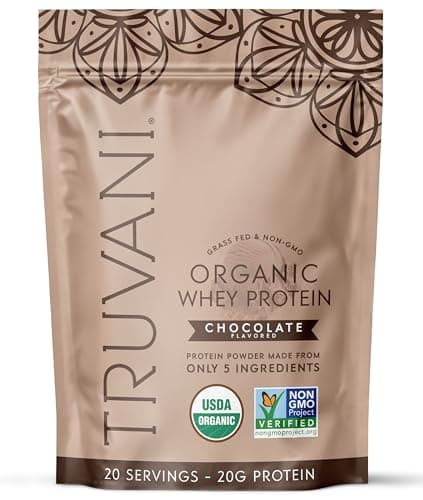 Truvani Organic Whey Protein Powder | Chocolate | 20 Servings
