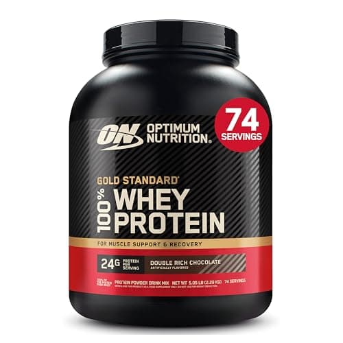 Optimum Nutrition Gold Standard Whey Protein, Double Rich Chocolate, 5 LB