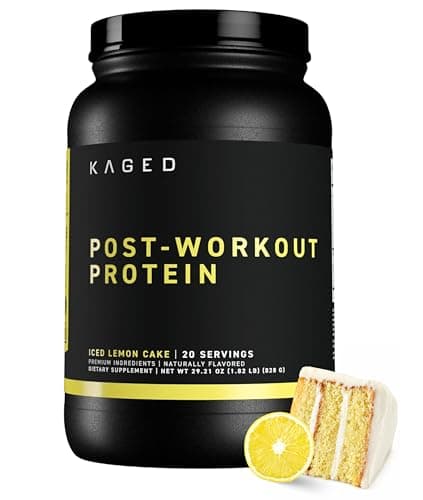 Kaged Post Workout Protein Powder | Iced Lemon Cake | Whey Protein, Creatine, Glutamine & Betaine | Re Recovery Drink | Supports Muscle Building | Supplements for Men & Women | 20 Servings
