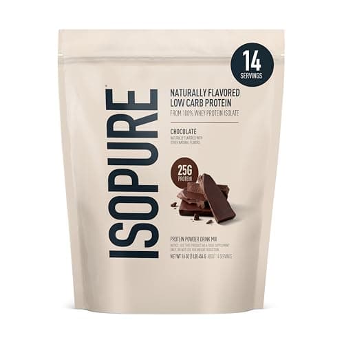 Isopure Low Carb Natural Whey Isolate Protein Powder, Dark Chocolate 1 LB