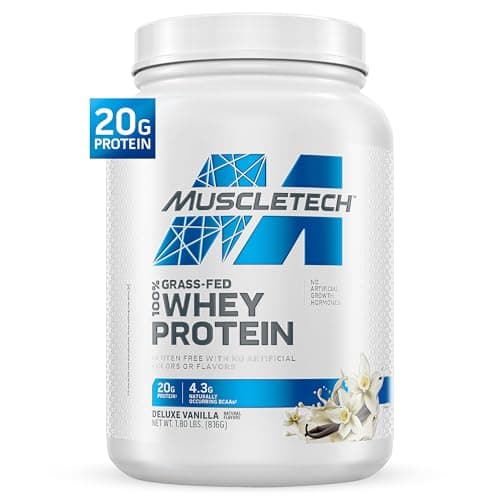 MuscleTech Grass-Fed Whey Protein Powder - Deluxe Vanilla, 1.8LB