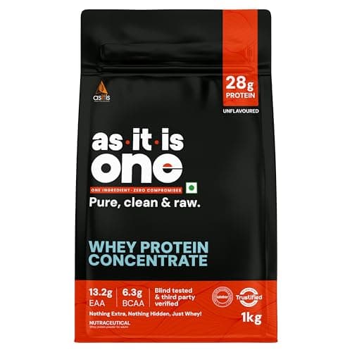 AS-IT-IS Nutrition Whey Protein Concentrate 80% - 1kg Cross-flow Microfiltered | Unflavoured | Tested for Purity | Non-gmo and Gluten-free No Preservatives