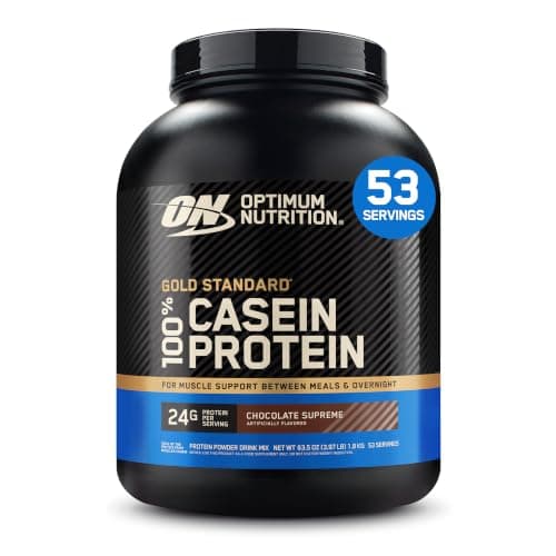 OPTIMUM NUTRITION GOLD STANDARD 100% Micellar Casein Protein Powder, Slow Digesting, Helps Keep You Full, Overnight Muscle Recovery, Chocolate Supreme, 1.81 kg