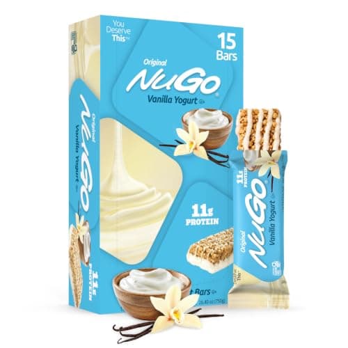 NuGo All-Natural Nutrition Bar, Vanilla Yogurt, 1.76-Ounce Bars (Pack of 15)