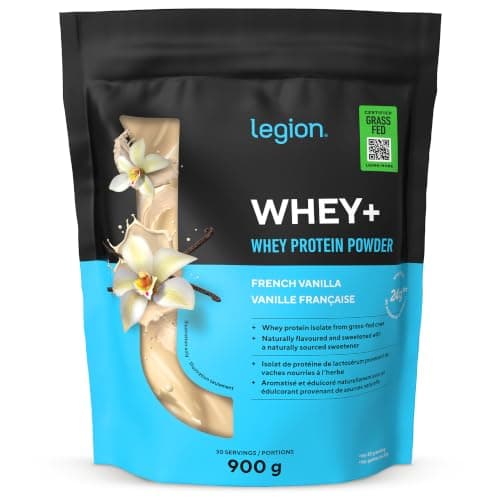 Legion Whey Protein Powder - Whey+ Isolate Protein Powder - Protein Isolate from Grass Fed Cows - Non-GMO, Lactose-Free, Sugar-Free Protein Powder Dietary Supplemen (30 servings, Vanilla)
