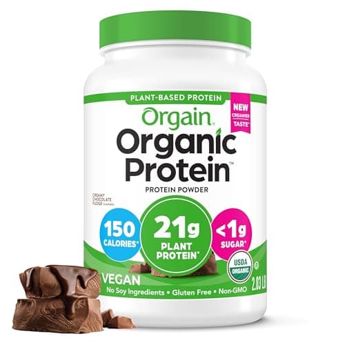 Orgain Organic Vegan 21g Protein Powder, Creamy Chocolate Fudge, 2.03 lb