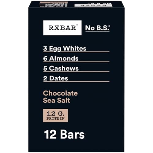 RXBAR Whole Food Protein Bar, Chocolate Sea Salt, 1.83 Oz, 12 Count