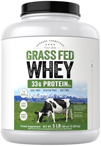Carlyle Grass Fed Whey Protein Powder | 5lb (80 oz) | Unflavored
