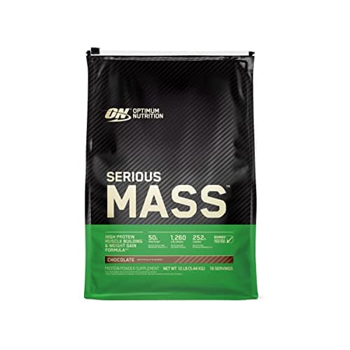 Optimum Nutrition Serious Mass Weight Gainer Protein Powder, Chocolate 12LB