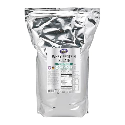 NOW Sports, Whey Protein Isolate 24 g With BCAAs, Unflavored Powder, 10 lbs