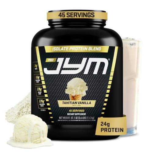 JYM Tahitian Vanilla Bean Whey & Casein Protein Powder, 3.6 lb, 45 Servings