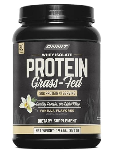 ONNIT Grass Fed Whey Isolate Protein Powder, Vanilla, 20g Protein