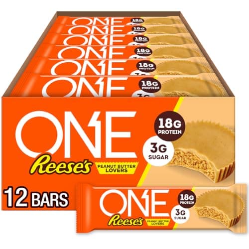 ONE Reese's Peanut Butter Protein Bar, 18g Protein, 3g Sugar, 12 ct