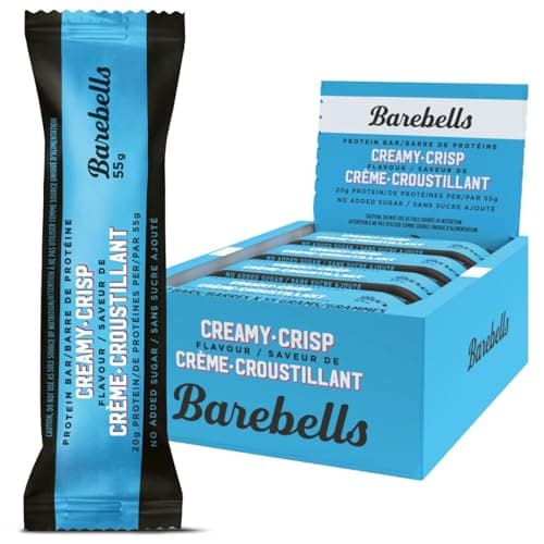 Barebells Protein Bars 55g, High Protein Bars with No Added Sugar, Multiple Flavors & Pack Sizes (12 Count (Pack of 1), Creamy Crisp)