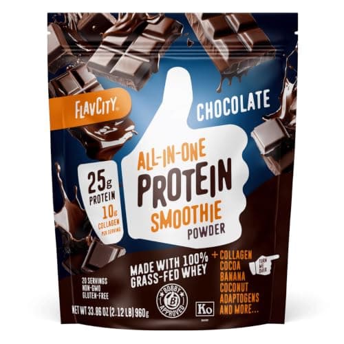 FlavCity All-in-One Protein Smoothie Powder, Chocolate, 20 Servings