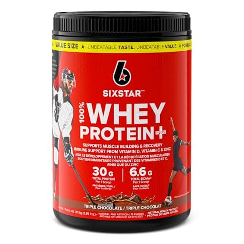 Six Star Whey Protein Powder Plus - Rich Triple Chocolate, 37 Servings