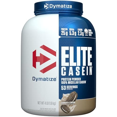 Dymatize Elite Casein 25g Protein Powder, Cookies & Cream, 53 Servings