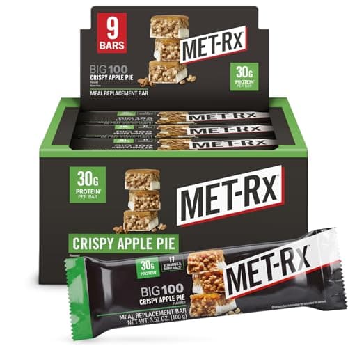 MET-Rx Big 100 Colossal Protein Bars, Crispy Apple Pie, 9 Ct