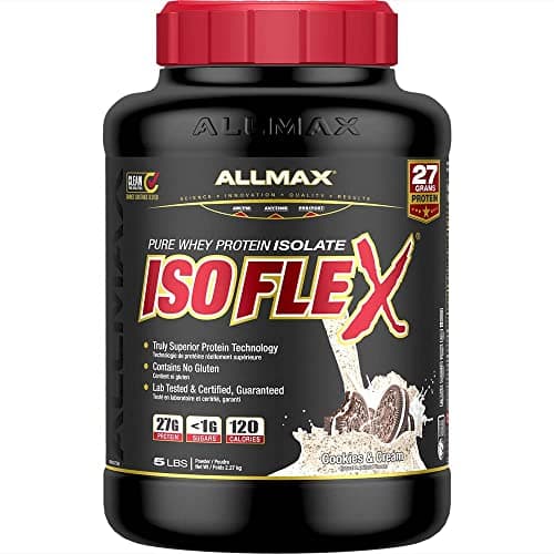 ALLMAX ISOFLEX Whey Protein Isolate, Cookies & Cream, 5 lb