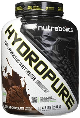 Nutrabolics Hydropure, 100% Hydrolyzed Whey Protein, Extreme Chocolate 4.5 Pound