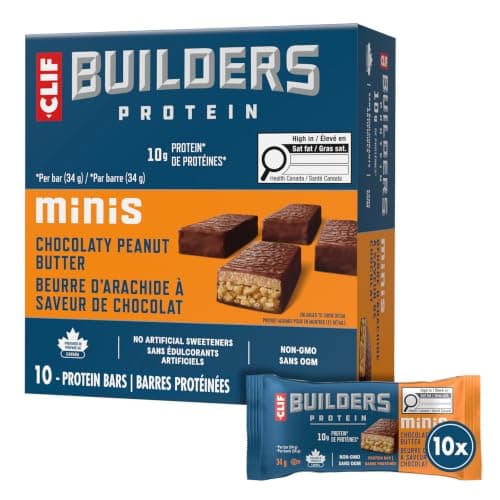 Clif Builders Mini Protein Bars, Chocolate Peanut Butter Flavour, 34g