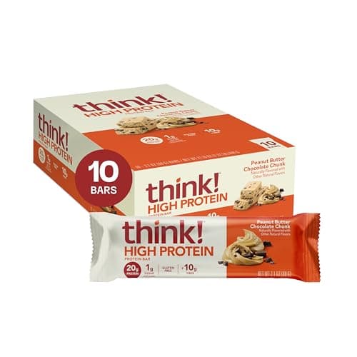 think! High Protein Bar, High Fiber, Peanut Butter Chocolate Chunk, 10ct