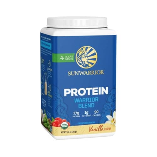 Sunwarrior Warrior Blend - Organic Vegan Plant Protein Powder with BCAAs and Pea Protein - Dairy free, Gluten Free, Soy Free, Non- GMO, Plant based protein powder, Sugar free and Keto Friendly