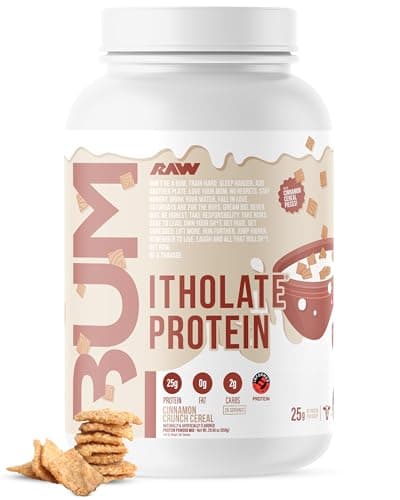 RAW Whey Protein Powder Isolate, Cinnamon Crunch (CBUM Itholate Protein) - 100% Grass-Fed Sports Nutrition Powder for Muscle Growth & Recovery - Low-Fat, Low Carb, Naturally Flavored - 25 Servings
