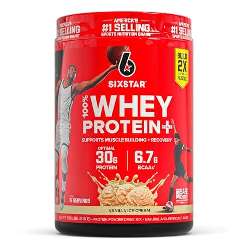 Six Star Whey Protein Powder Plus - Vanilla Cream, 1.8LB